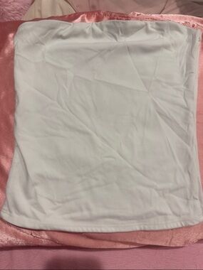 Garage White Strapless Tube Top with Label